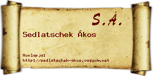 Sedlatschek Ákos névjegykártya