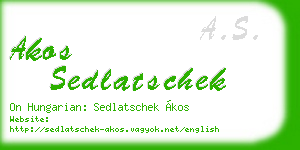 akos sedlatschek business card