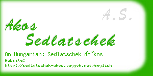 akos sedlatschek business card